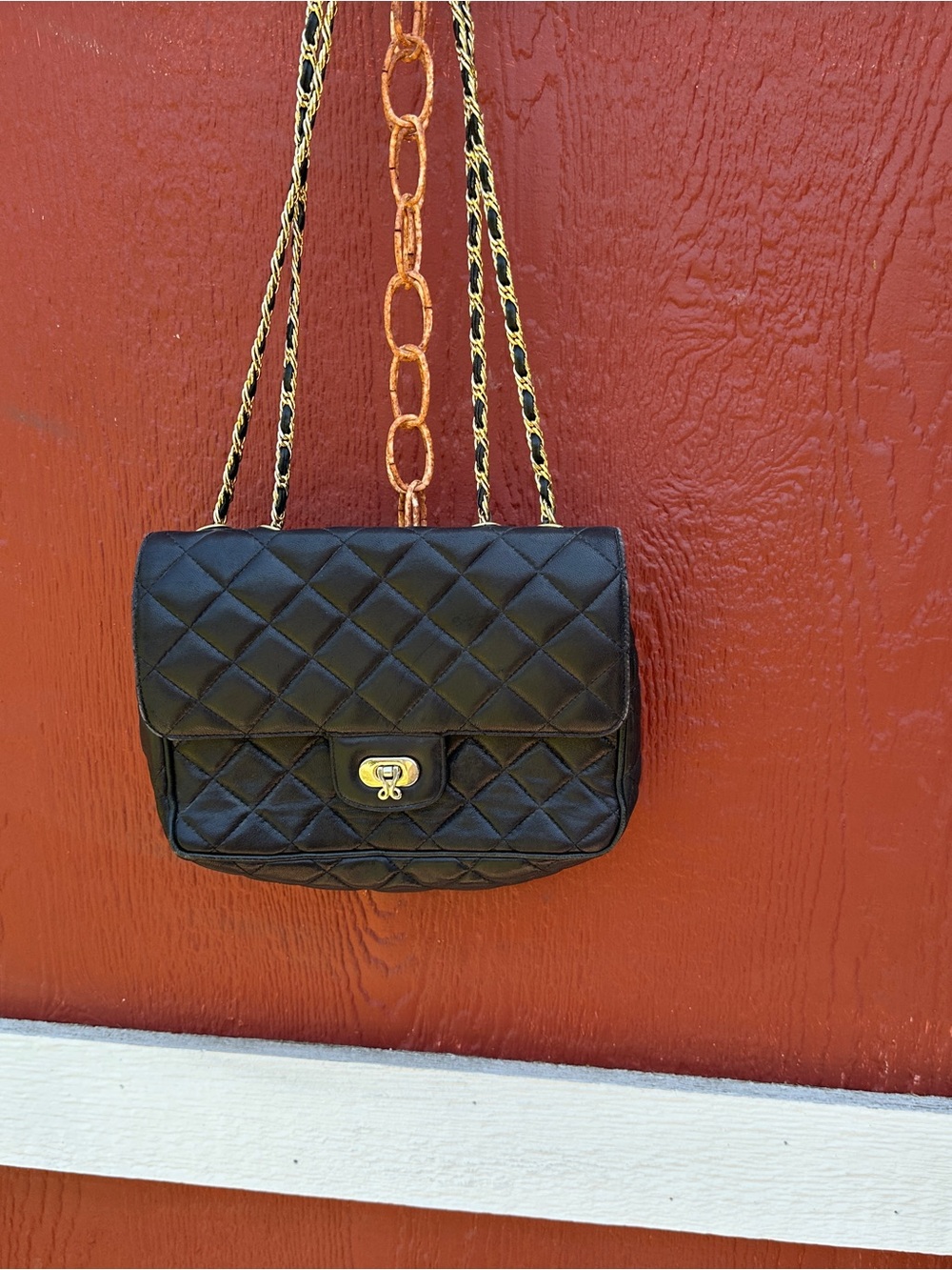 Vintage (80’s) Jay Herbert Quilted Chain Crossbody Bag with Gold Hardware